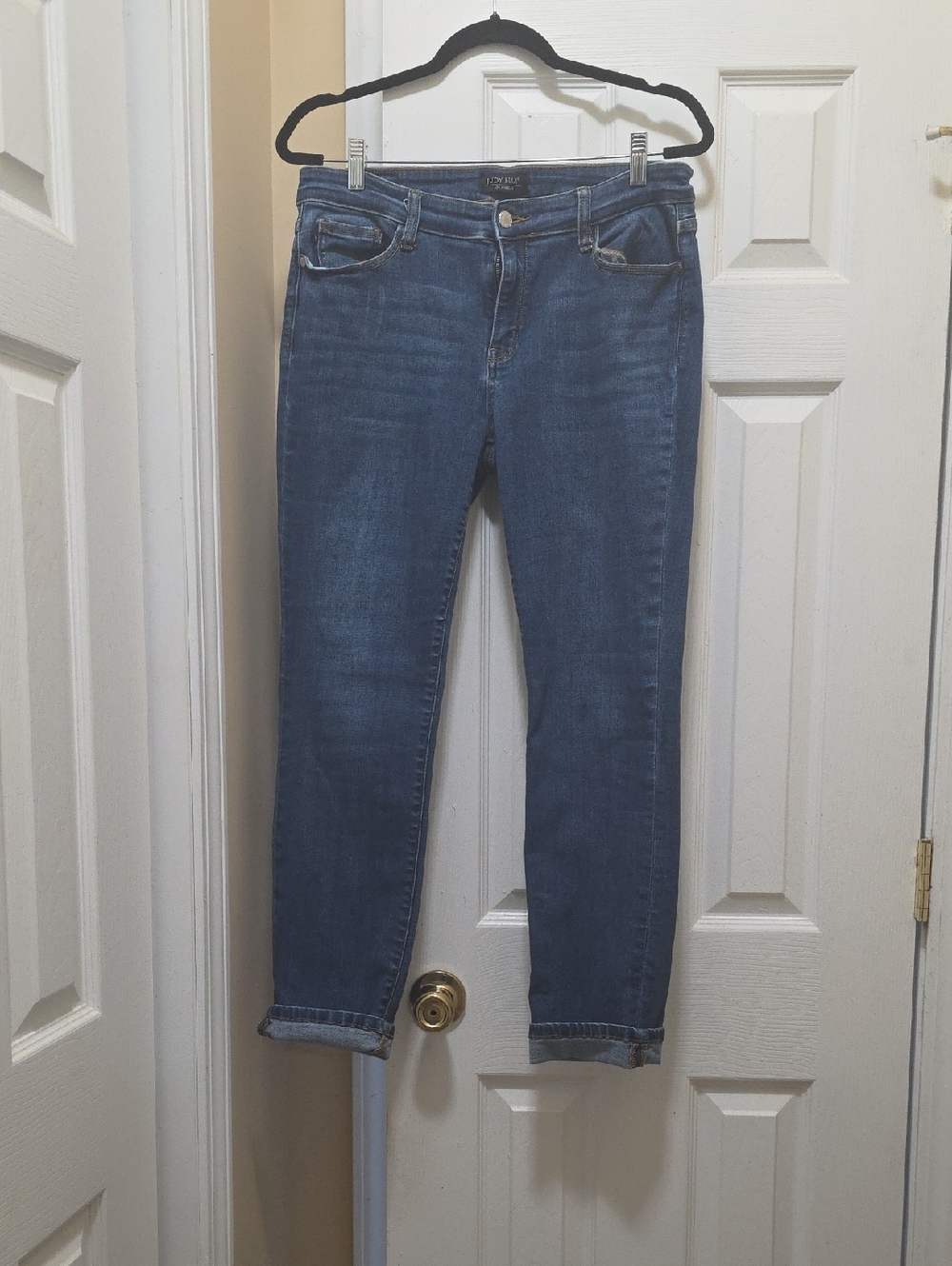 Judy Blue Dark Medium Blue Ankle Crop Jeans